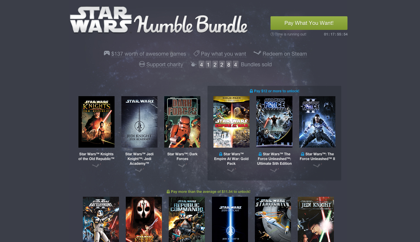 Time is Running Out to Grab the Star Wars Humble Bundle