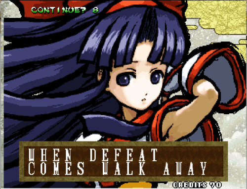 Wise words from Nakoruru. SNKP, however, doesn't seem to be accepting defeat.