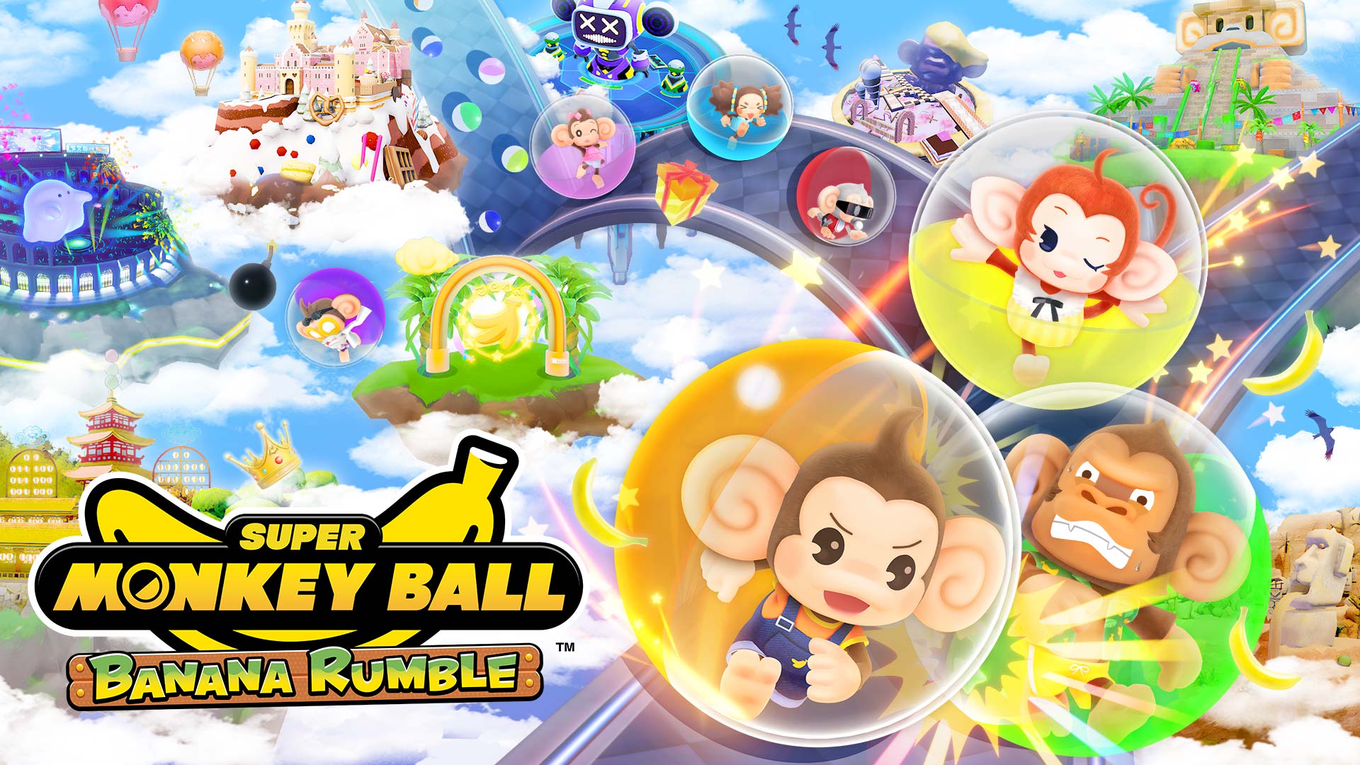 The key art for Super Monkey Ball Banana Rumble