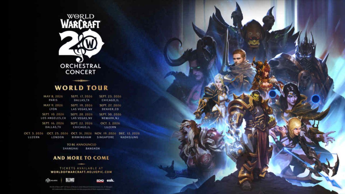 World Of Warcraft: 20 Years Of Music World Tour Concert Series To Visit North America, Europe, And Asia