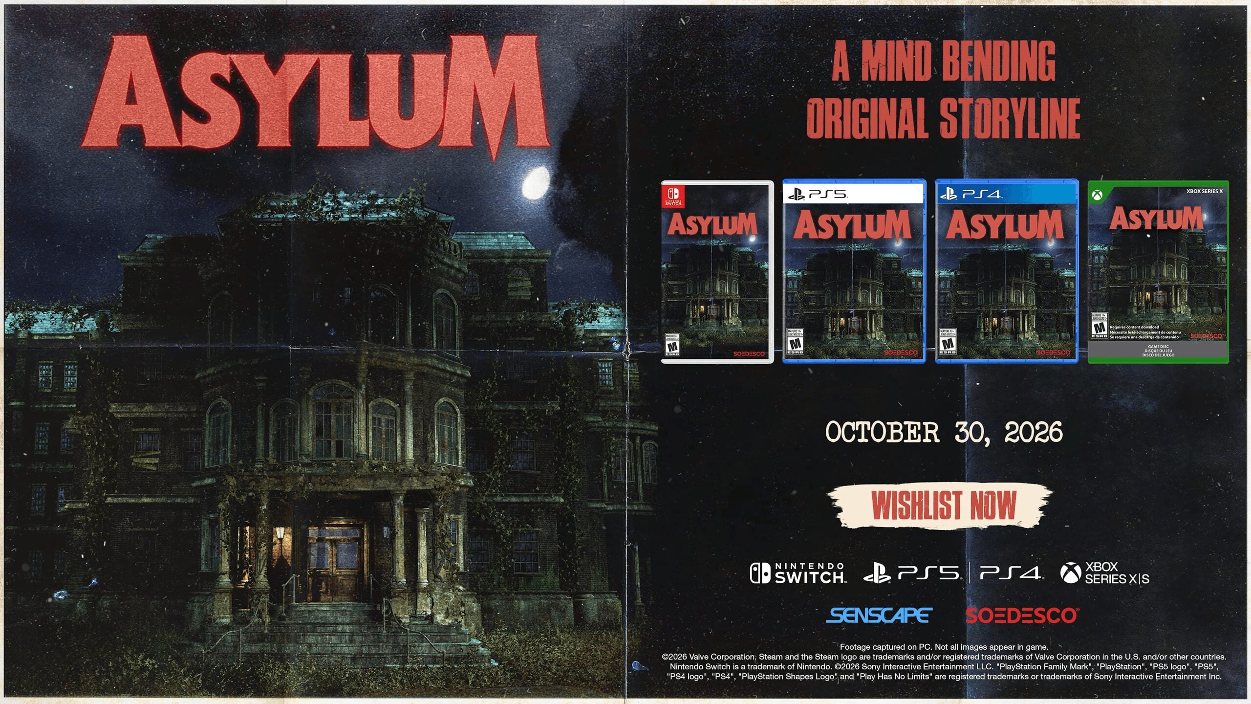 ASYLUM Launches October 30th For PlayStation 5, PlayStation 4, Xbox Series, and Switch