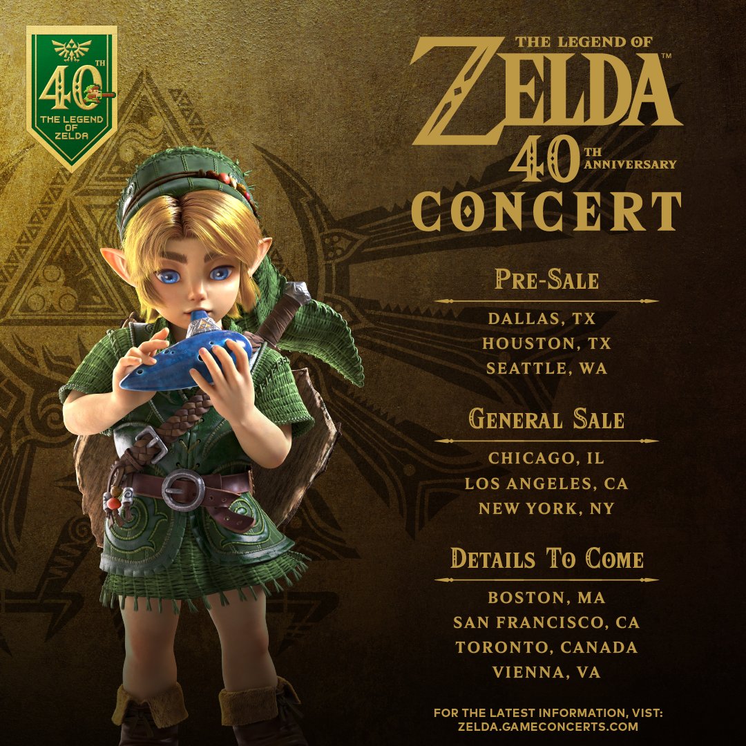 The Legend Of Zelda 40th Anniversary Concert Ticket Pre-Sales, Ticket Sales Are Live